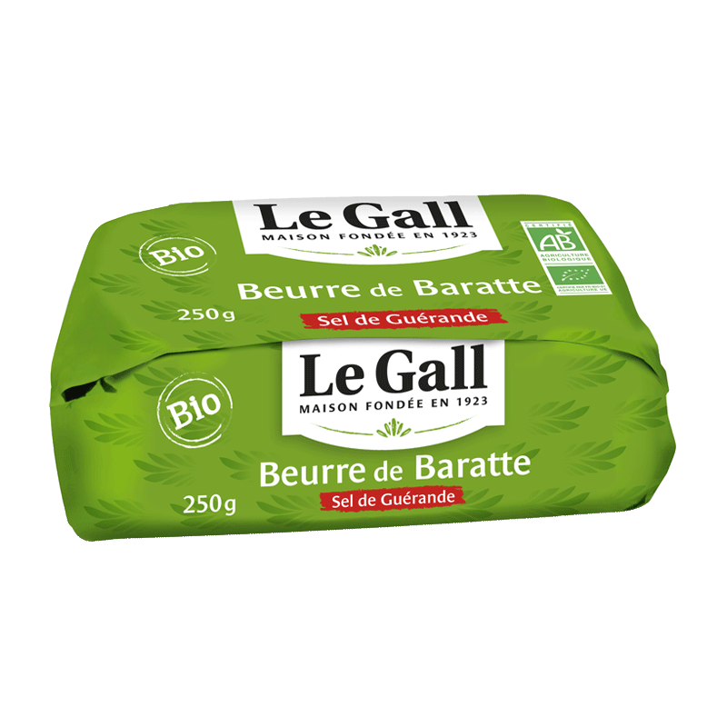 beurre de baratte biologique au sel de guérande de Le Gall, maitre beurrier