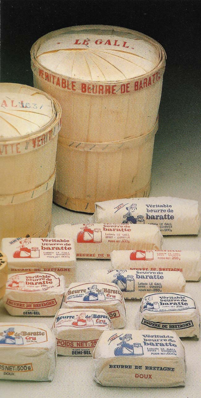 Image d'archive des beurre de baratte Le Gall, laiterie centenaire basée à Quimper.