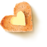 coeur de beurre - tartine en forme de coeur, beurrée. Le Gall, mordus de beurre depuis 100 ans