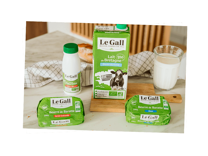 beurres, crèmes et lait, découvrez nos produits laitiers Le Gall